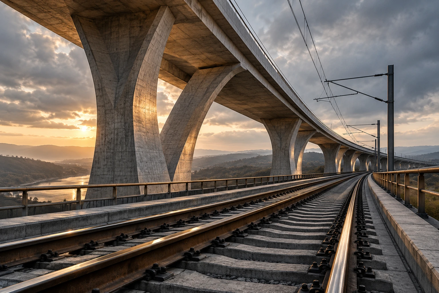 Imagem conceptual de obras ferroviárias