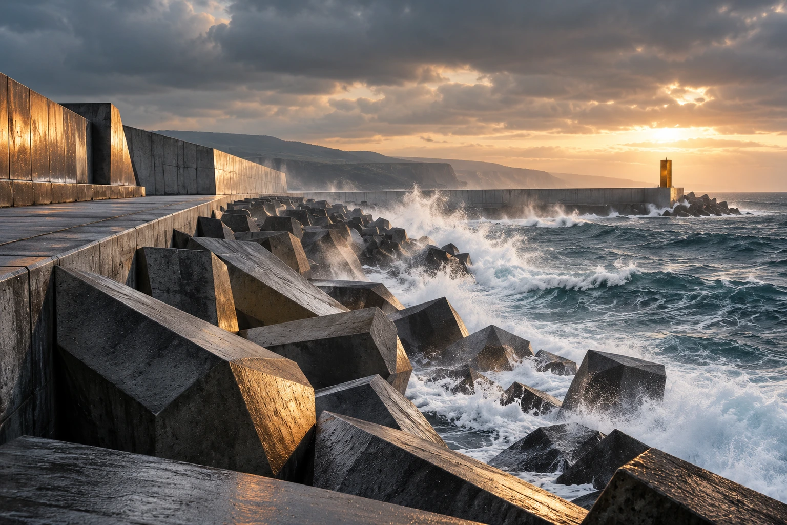 Imagem conceptual de obras marítimas